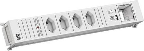Bachmann Steckdosenleiste in Weiß mit USB-A und USB-C Anschlüssen - Bild 1