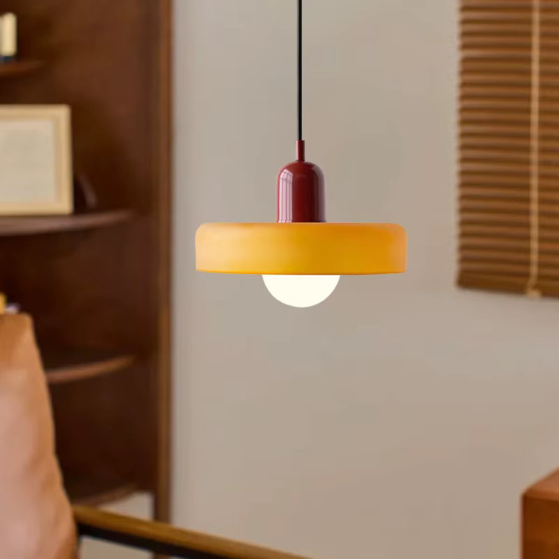 HAULVANG Pendelleuchte im skandinavischen Design, bunte E27 Hängelampe für Küche und Flur, Zylinderform - Bild 4