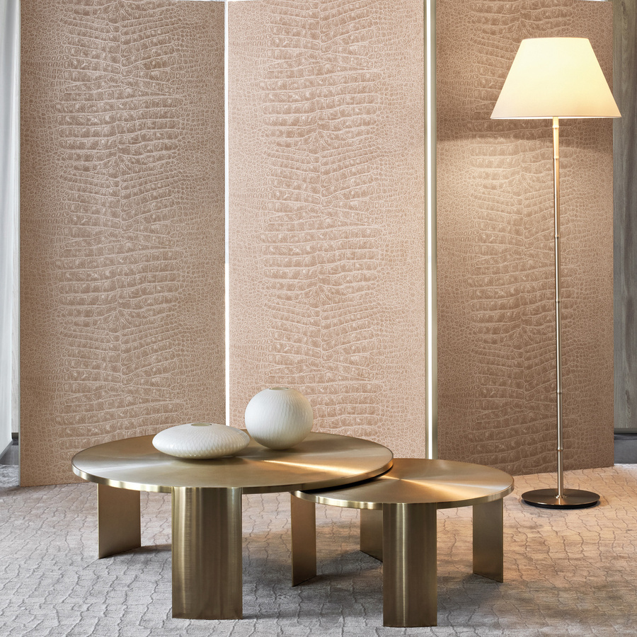 Armani Casa Tapete Amahl 9730 in Beige mit abstraktem Design und matter Textur - Bild 1
