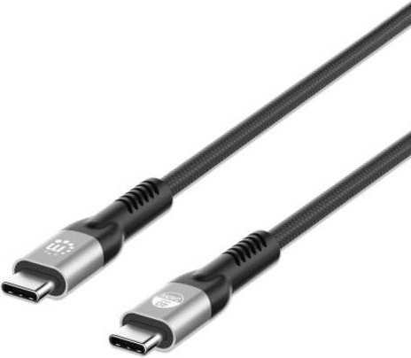 Manhattan Thunderbolt USB4 Kabel USB-C auf USB-C Schwarz 1,00 m mit 240 W Power Delivery und 40 Gbit/s Datenübertragung - Bild 1