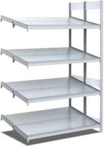 Bito Bereitstellregal schräg/schräg Anbaufeld in Silber, verzinkt, B/T/H: 100,8 x 85,0 x 200,0 cm - Bild 1