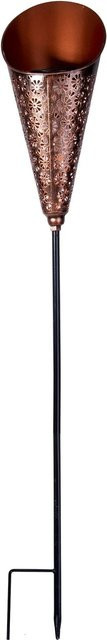 Näve LED-Solarleuchte Torch mit Erdspieß in Kupfer, H x B x T: 96 x 15 x 12,5 cm - Bild 1