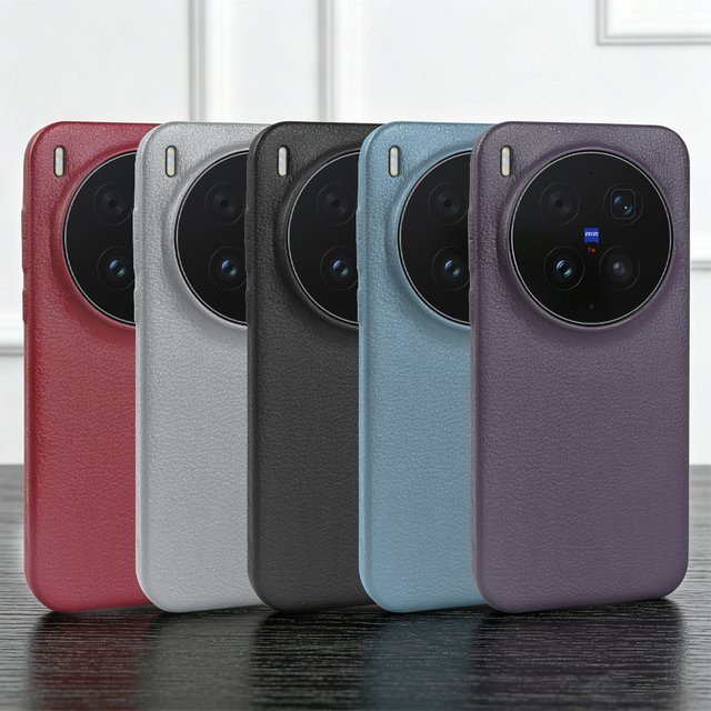Premium Leder Handyhülle für Vivo X300 Pro, X300FE, S30, X200 Pro Mini, FE, X100 Ultra, X200S, X300S, X100 S Pro in Rot - Bild 1