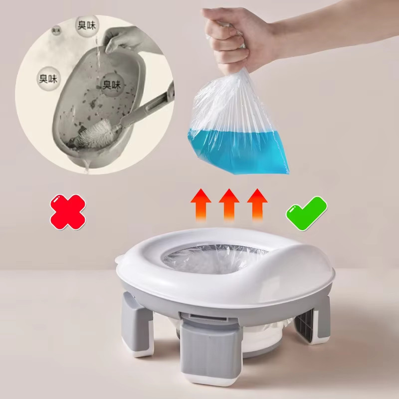 Tragbarer und faltbarer Baby-Toilettensitz für unterwegs in Blau - Bild 2