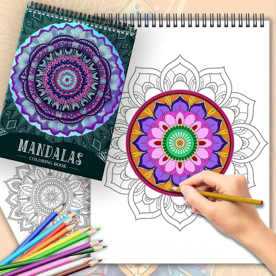 Kreatives Mandala-Malbuch für Erwachsene mit 60 Seiten in Mehrfarbig - Bild 3