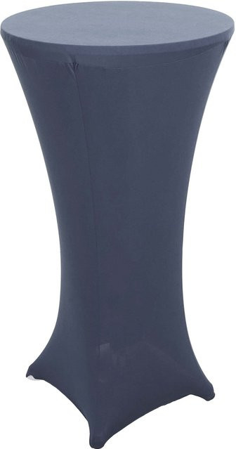 MCW Set aus höhenverstellbarem klappbarem Stehtisch und Tischhusse, rund, Durchmesser: 60 cm, Farbe: Anthrazit-Grau - Bild 1
