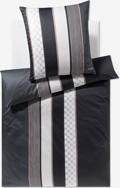 Joop Bettwäsche Cornflower Stripes aus Mako-Satin in Deep Stone Grey - Bild 1
