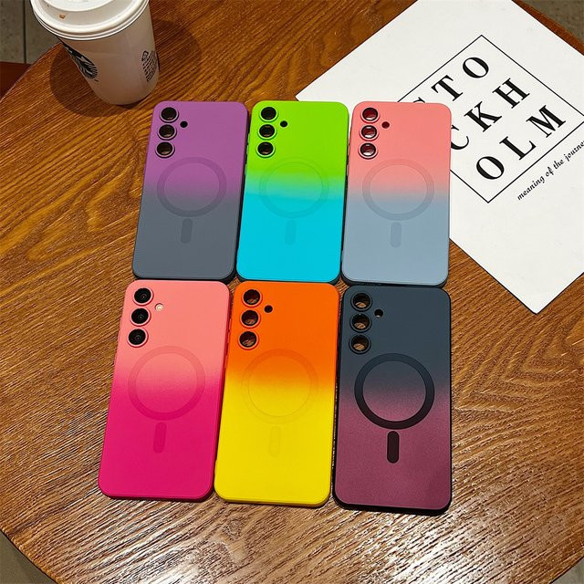 Magnetische Silikon Soft Cover Hülle mit Farbverlauf für Samsung Galaxy A-Serie (A17 A56 A36 A26 A16 A55 A25 A35 A15 A54 A34 A24 A14 5G A05S A07) in Multicolour - Bild 1