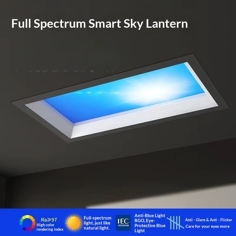 HomeLover LED-Einbauleuchte Blue Sky, moderne quadratische Deckenleuchte in Weiß mit RGBW-Funktion für Badezimmer, Küche und Schlafzimmer - Bild 3