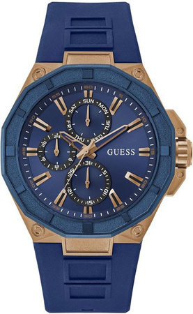 Guess Armbanduhr, Quarz, Edelstahl, Blau, 50 mm, Herren