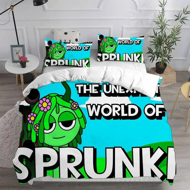 Sprunki Bettwäscheset aus Mikrofaser mit Motiv, Blau, B/H: 135 x 200 cm - Bild 1