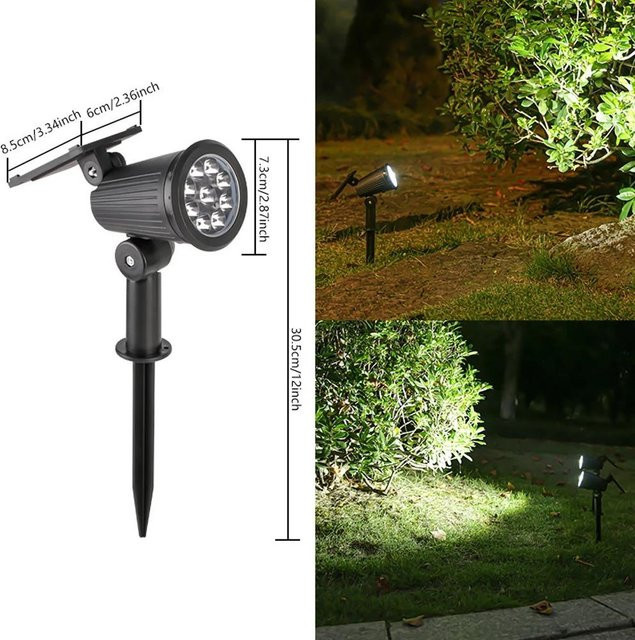 Meiteai-Home 9 LED Solarstrahler RGB Außenleuchten IP65 Wasserdicht, Multicolour, Schwarz - Bild 1