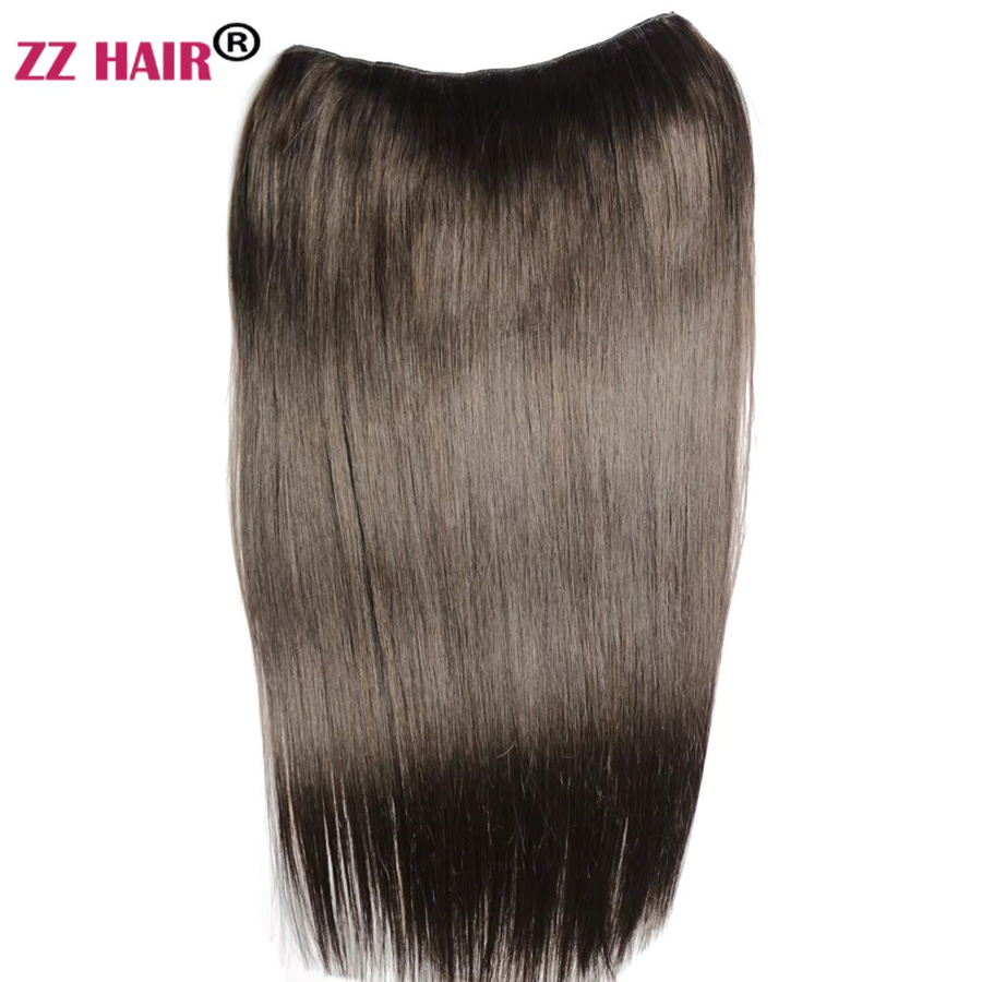 ZZHAIR Echthaar-Remy-Haar, glatt, U-teiliges Set mit Clips - Bild 4
