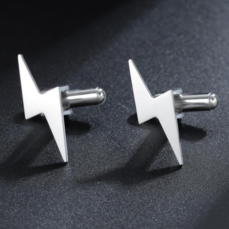 Qitian Manschettenknöpfe Blitzform, Silber, Herren