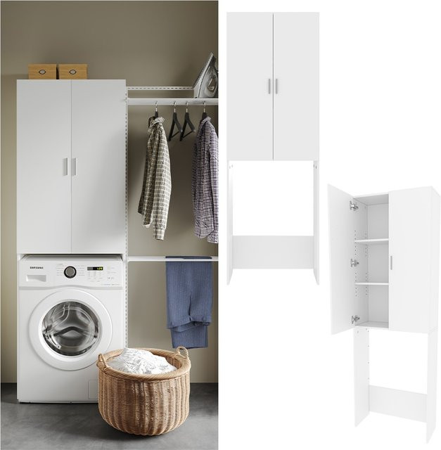 Vicco Waschmaschinenschrank Martha Badschrank in Weiß, B: 64 cm, H: 190 cm - Bild 1