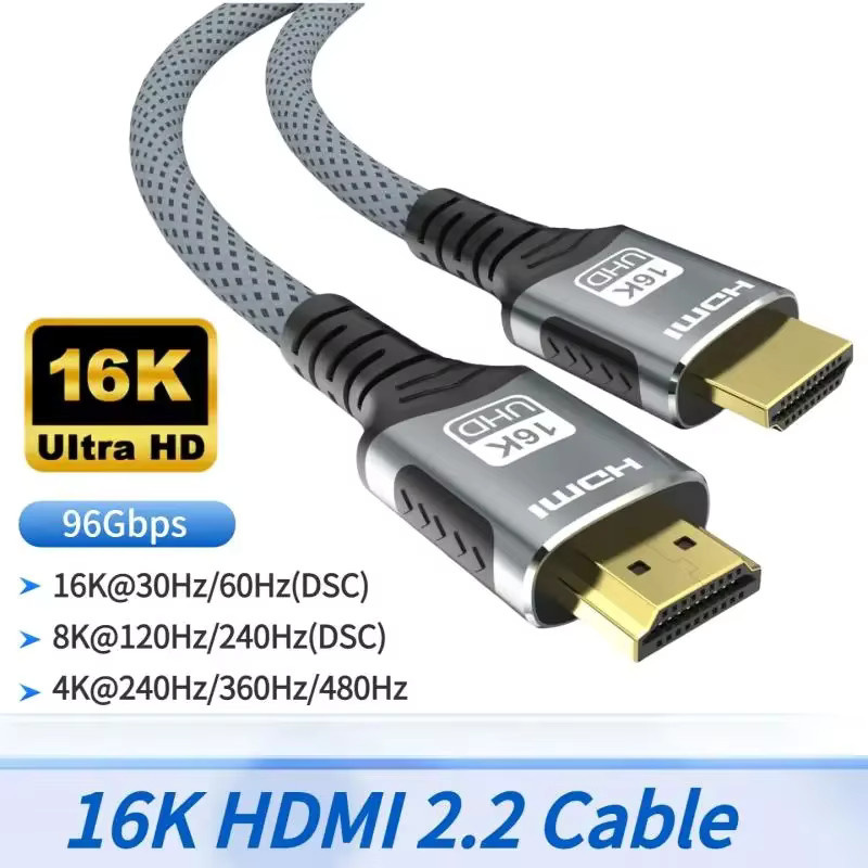 lmcnzz HDMI Kabel in Grau mit 96 Gbit/s Bandbreite für 8K@120Hz, 4K@240Hz und 2K@360Hz inklusive LIP-Protokoll für TV, Monitor und Spielekonsolen - Bild 5