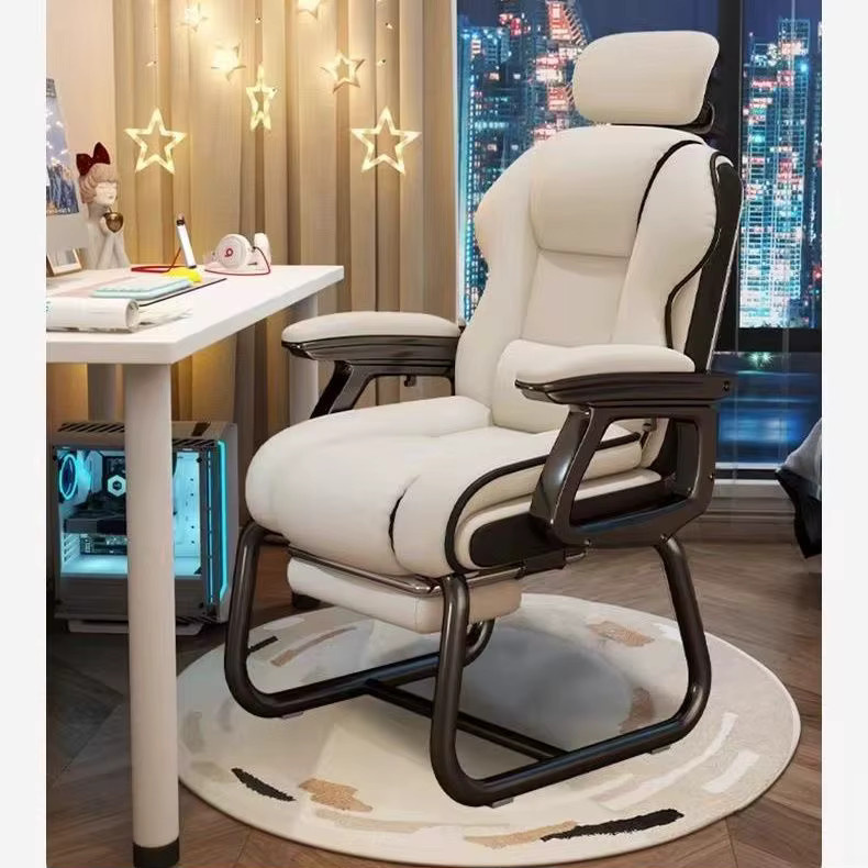 Ergonomischer Bürostuhl von MOYU mit verstellbarer Kopfstütze, Liegefunktion und Armlehnen in Schwarz oder Weiß aus Kunstleder - Bild 3