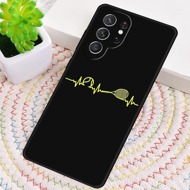 Stoßfeste TPU-Handyhülle mit Tennisball-Design für Samsung Galaxy S23 S24 S25 S26 Ultra Plus FE und Note 10 Pro, Farbe: Schwarz - Bild 1