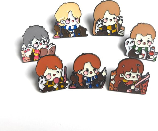 Warner Bros. Harry Potter, Cartoon-Magierfiguren-Pin-Set, 7-teiliges Set, Metall, Bunt / Mehrfarbig - Bild 1