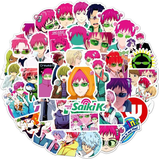 50 Stück Saiki Kusuo Anime Aufkleber Set von Binchi Outdoor Product in Multicolour für DIY Dekorationen - Bild 1