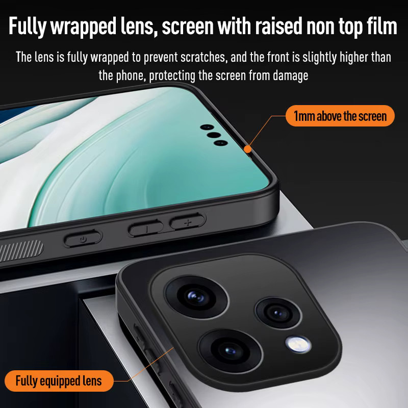 EUCAGR Luxus Frosted Handyhülle mit Standfunktion für OPPO Reno 15C und OPPO Reno 15 Pro in Schwarz - Bild 4