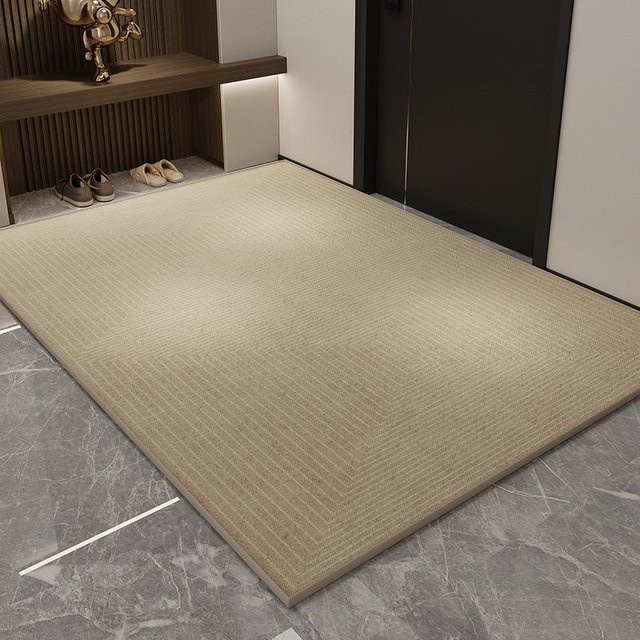 Home Advanced Sense Villa Gate Bodenmatte für die Eingangstür, rutschfester und schmutzabweisender Teppich aus Polyester, Beige, B/T: 100 x 100 cm - Bild 1