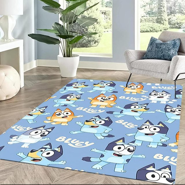 LivSpaceVibe Teppich Blueys spielerische Freunde in Blau, rechteckig, B/T: 120 x 80 cm - Bild 1