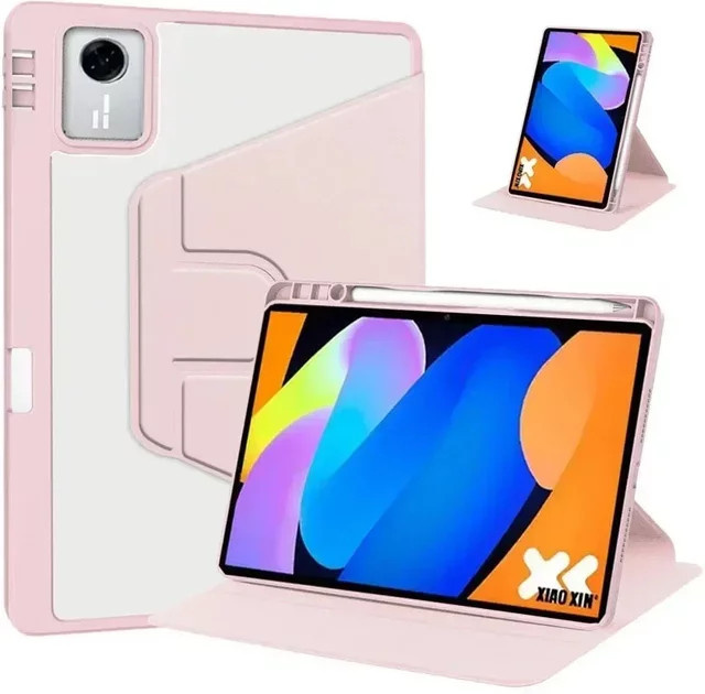 360 Grad Rotationshülle für Lenovo Idea Tab 11 TB336FU TB336ZU mit Stifthalter und horizontalem sowie vertikalem Ständer in Pink - Bild 1