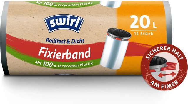 Swirl Fixierband-Müllbeutel 20 Liter, 15 Stück - Bild 1