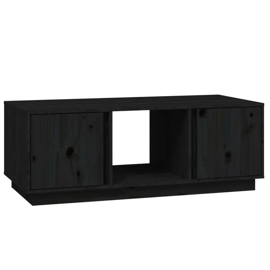 vidaXL Couchtisch aus massivem Kiefernholz in Schwarz, rustikales Design, B/T/H: 110 x 50 x 40 cm - Bild 2