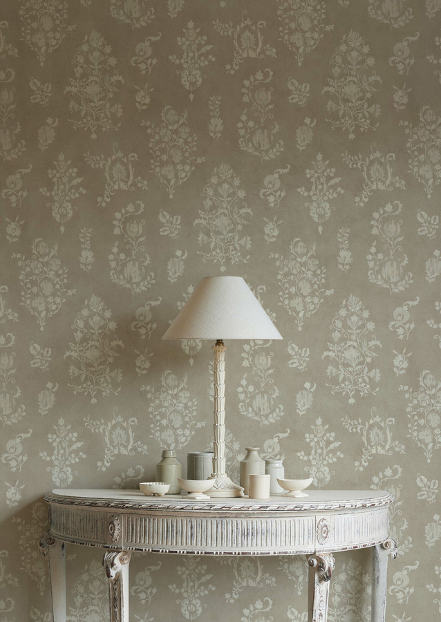 Lewis & Wood Tapete Sicilia Parchment in Beige mit floralem Vintage-Design und botanischem Muster aus Vlies - Bild 1