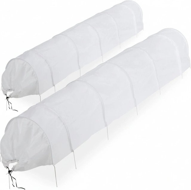 Relaxdays Pflanztunnel mit Vlies in Weiß, 2er Set, B: 50 cm, T: 63 cm, H: 275 cm - Bild 1