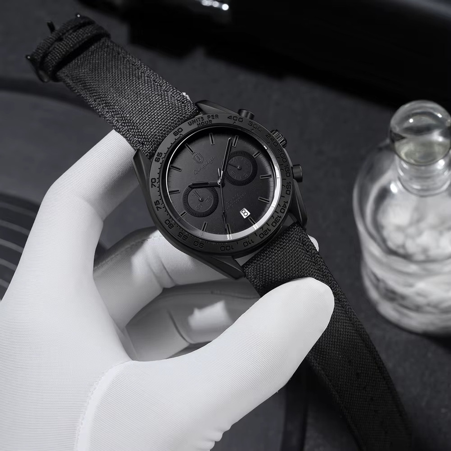 QINGXIYA Chronograph, Quarz, Lederband, Schwarz, Herren - Bild 4
