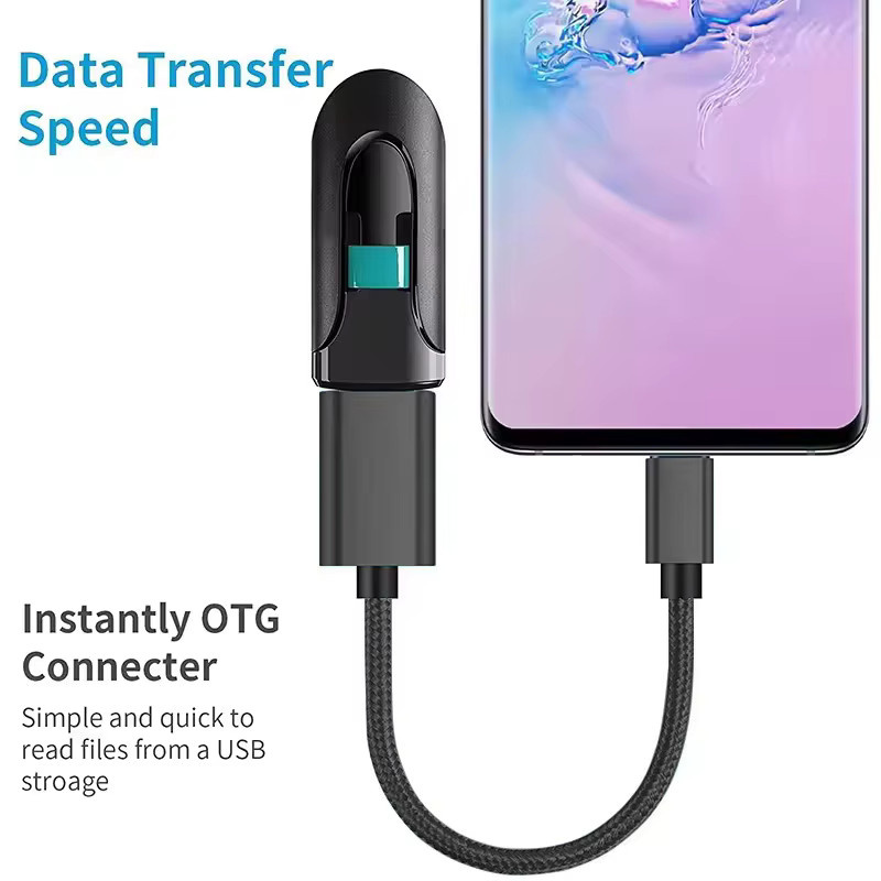 OUIO OTG USB-C auf USB-A Adapter in Schwarz für Xiaomi, Huawei und MacBook Air - Bild 4