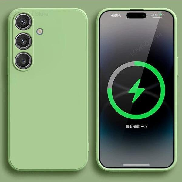 Samsung Flüssigsilikonhülle für Galaxy S24 S23 S22 Ultra Plus in Grün/Minze - Bild 1