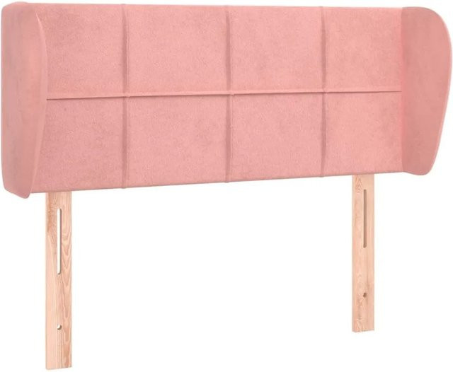 vidaXL Kopfteil mit Ohren aus Samt in Rosa, B/T/H: 103 x 23 x 78/88 cm - Bild 1