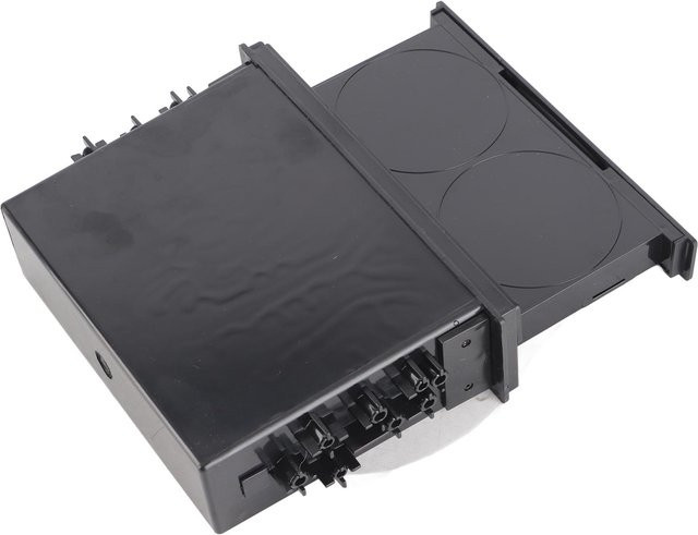 TOMTOP 2 in 1 Autoradio Aufbewahrungsbox und Getränkehalter aus ABS in Schwarz, Universal 1DIN, 2 Schichten - Bild 1