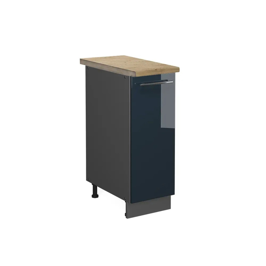 Vicco Apothekerunterschrank Fame-Line in Dunkelblau Hochglanz und Eiche, Breite: 30 cm, Höhe: 60 cm, Tiefe: 20,53 cm - Bild 2