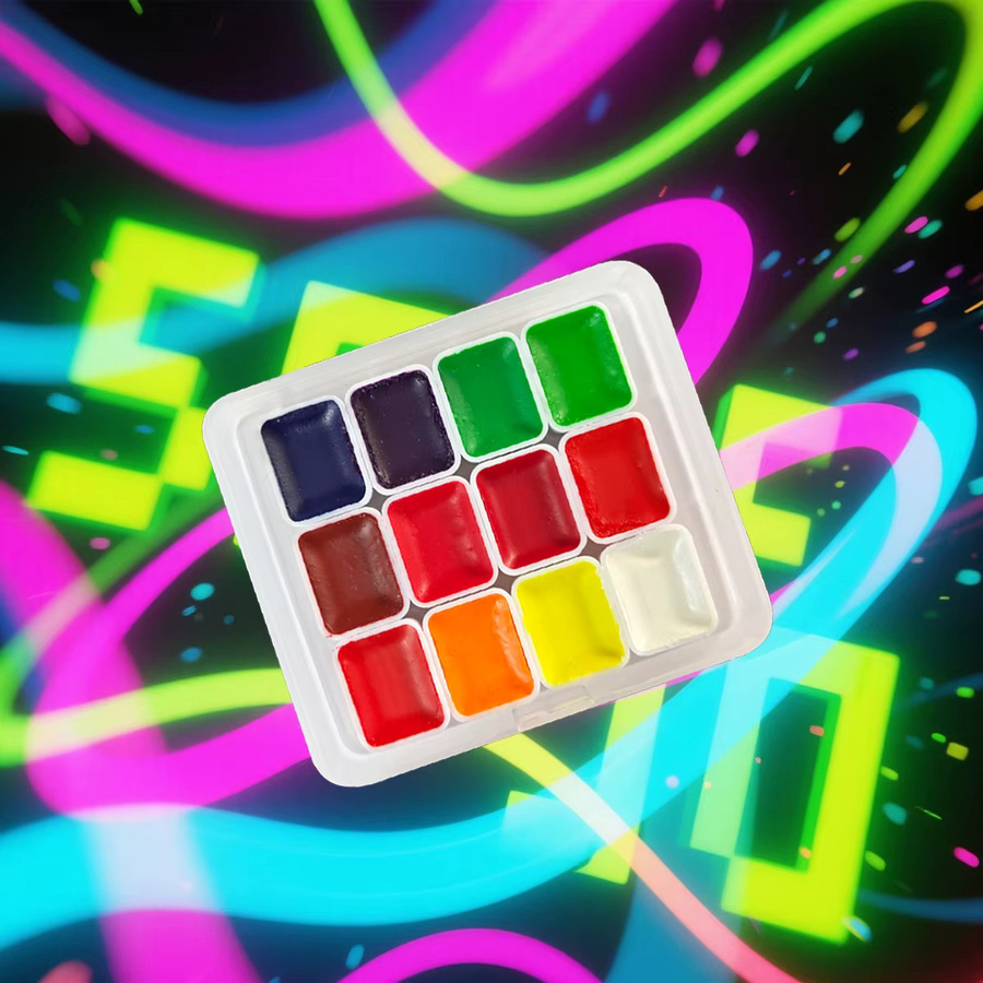 Set mit 12 fluoreszierenden Aquarellpigmenten in Multicolour für handgemalte Kunstwerke - Bild 2