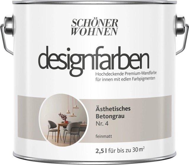 Schöner Wohnen Designfarben Putz in Betongrau matt, 2,5 l - Bild 1