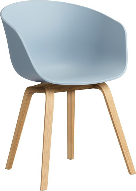 HAY About A Chair AAC 22 mit Armlehnen in Blau aus Polypropylen und Holz - Bild 1