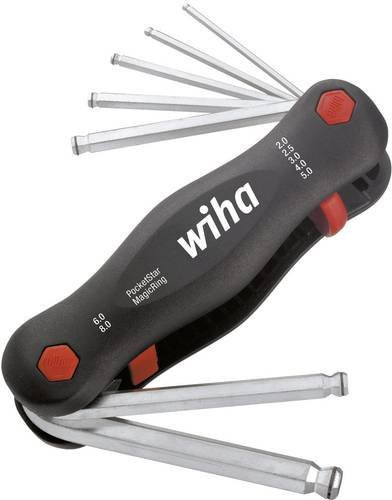 Wiha Multitool PocketStar Sechskant-Kugelkopf MagicRing 7-teiliges Winkelschraubendreher-Set in Schwarz - Bild 1