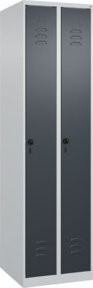 C+P Spind Classic PLUS Garderobenschrank mit 2 Abteilen in Lichtgrau und Anthrazitgrau, H x B x T: 185 x 50 x 50 cm - Bild 1