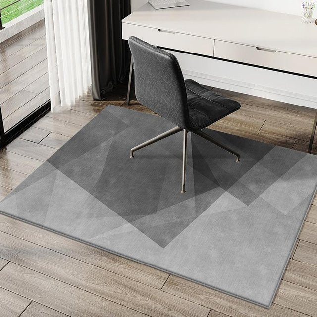 Geometrischer Teppich Lodestar in Grau, rutschfeste Kristall-Samt Matte für Büro und Schlafzimmer, B: 160 cm, T: 120 cm - Bild 1