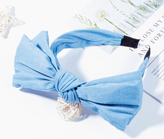YULIN Stirnband Denimstoff, Knoten, Schleife, Damen - Bild 1
