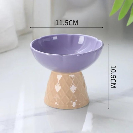 Erhöhter Keramiknapf für Katzen und Welpen, geneigter Futter- und Wassernapf in glänzendem Design von Household supplies MH