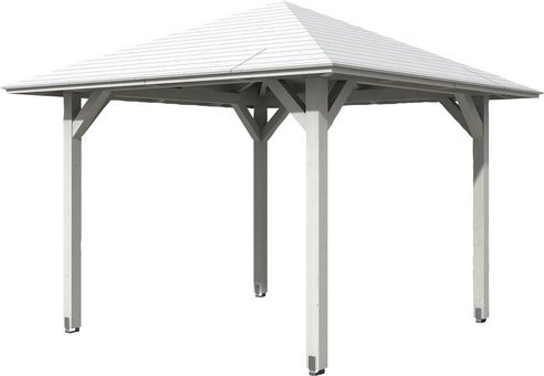 Skan Holz Pavillon Cannes 1 aus Fichte in Weiß lasiert B/T/H: 294 x 294 x 294 cm - Bild 3