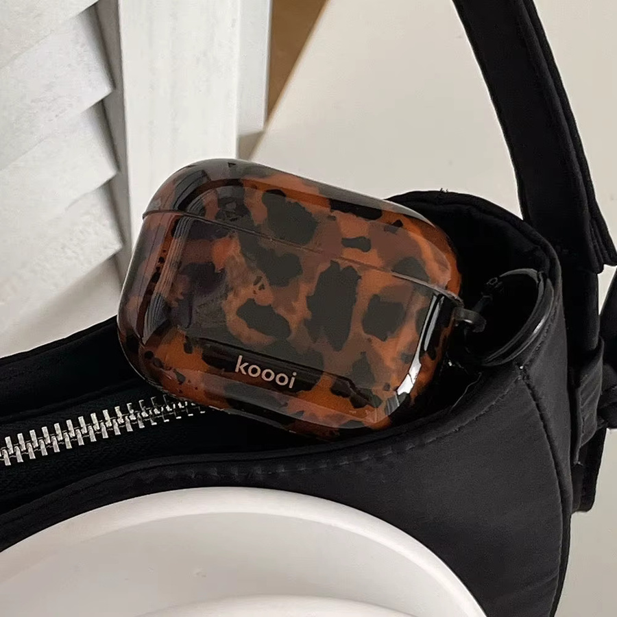 Glänzende Schildpatt Schutzhülle in Braun für Apple AirPods Pro und AirPod 4 Ladebox Soft Cover - Bild 2