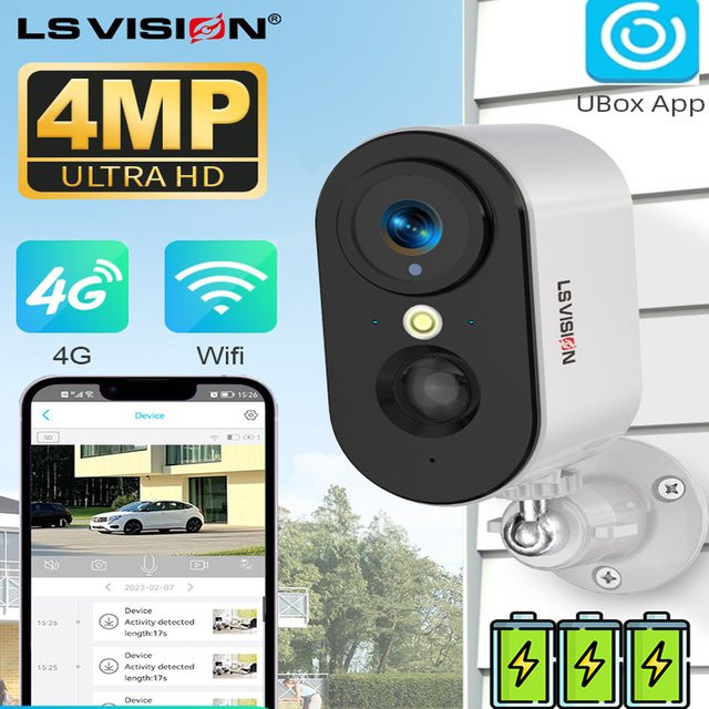 LS VISION 4G und WLAN PTZ-Batteriekamera U-Box für die Außenüberwachung mit 4MP 2K Auflösung und Bewegungserkennung in Weiß - Bild 1