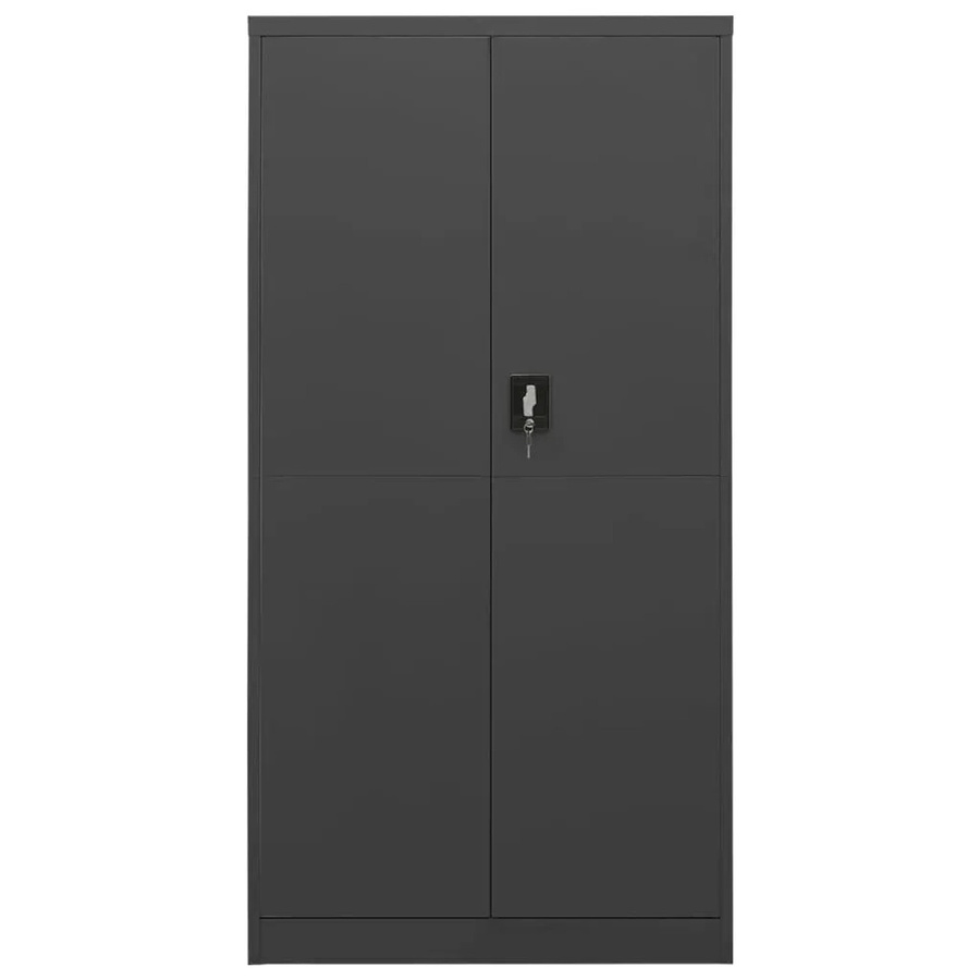 vidaXL Schließfachschrank aus Stahl in Anthrazit mit Schloss und Regalböden, B/T/H: 90 x 40 x 180 cm - Bild 2